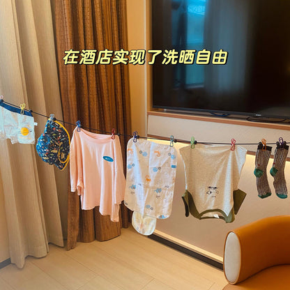 Travel Clothesline for Drying Clothes, Hotel Travel, Business Trip Clothesline, Elastic Band with Clips, Hanger with Elastic Band and Clips - image 2