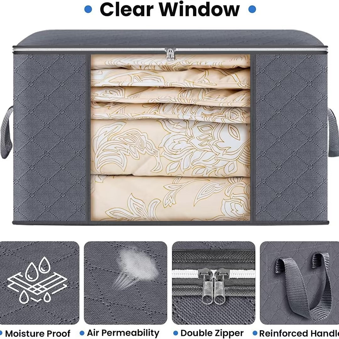 Cross-Border Non-Woven Fabric Clothing Storage Bags, Quilt Storage Boxes, Packing Bags, Wardrobe Quilt Organizing Tote Storage Bags - image 2