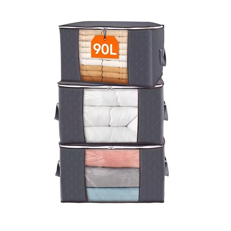 Cross-Border Non-Woven Fabric Clothing Storage Bags, Quilt Storage Boxes, Packing Bags, Wardrobe Quilt Organizing Tote Storage Bags - image 4