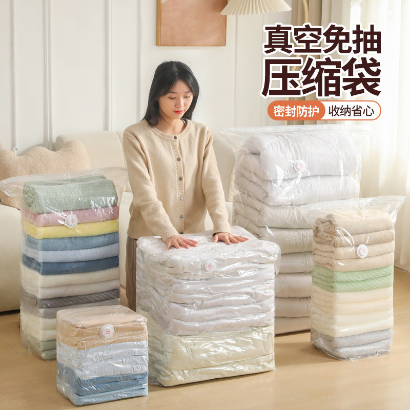 Thickened vacuum compression bag, no need for air extraction, three-dimensional storage bag, special bag for storing quilts, clothes, and blankets, extra large - image 2