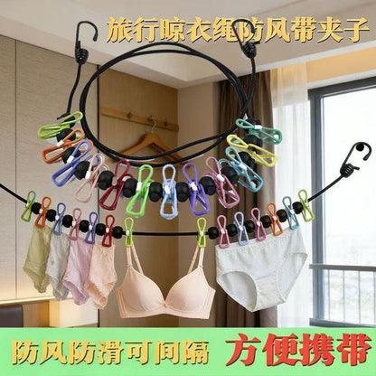 Portable Travel Clothesline for Outdoor Use, Windproof and Elastic, Suitable for Hotels and Travel - image 3
