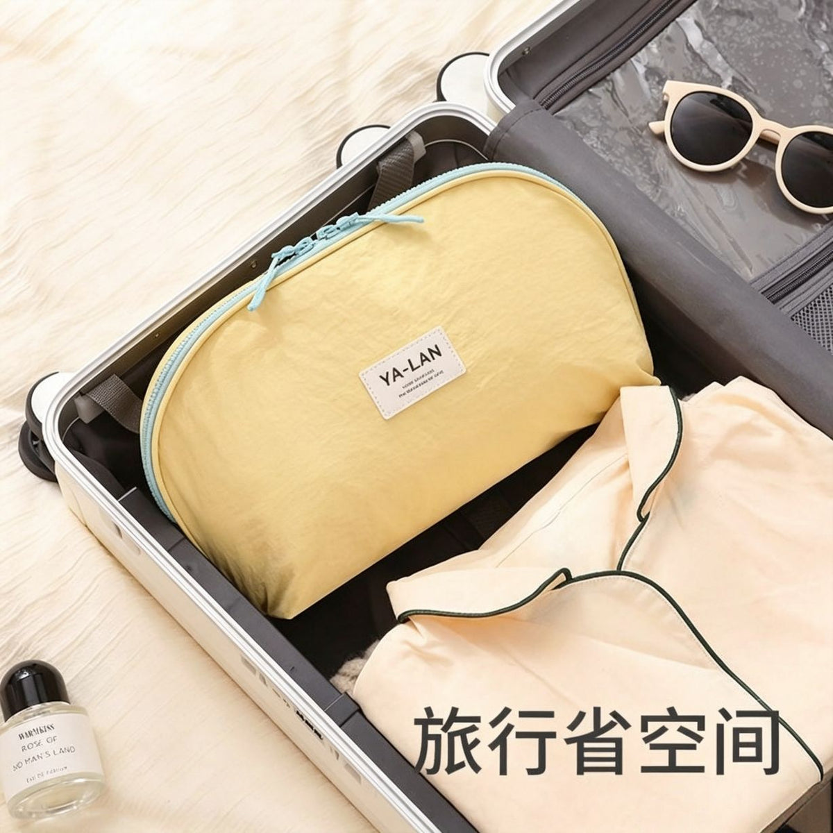 Travel essential storage bag, travel organizer bag, twill fabric portable three-in-one underwear storage bag - image 4