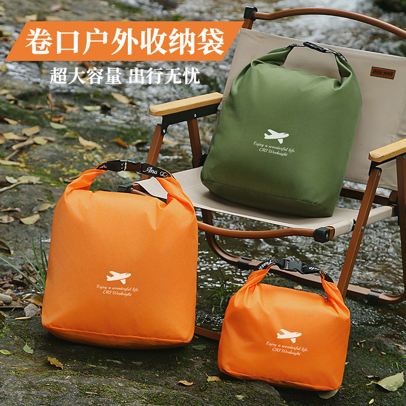 Outdoor travel storage bag, roll-top style, large capacity, ultra-lightweight, portable, hangable, wear-resistant, for storing clothes and miscellaneous items - image 2