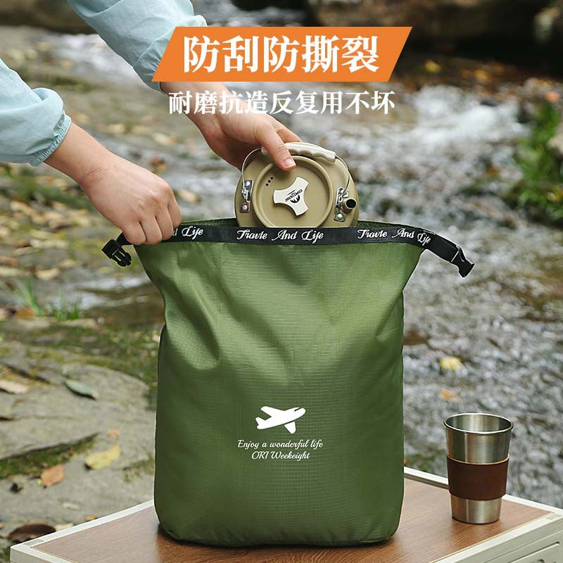 Outdoor travel storage bag, roll-top style, large capacity, ultra-lightweight, portable, hangable, wear-resistant, for storing clothes and miscellaneous items - image 3