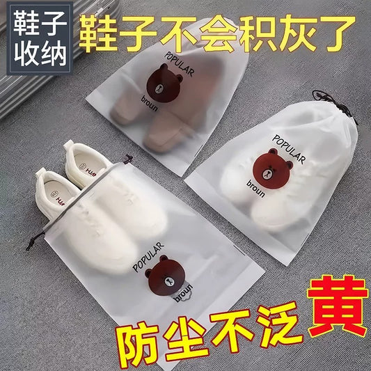 Shoe storage bag with drawstring, waterproof shoe bag, shoe pouch for travel, special for slippers and sneakers, anti-yellowing, dustproof, moisture-proof, and - image 1