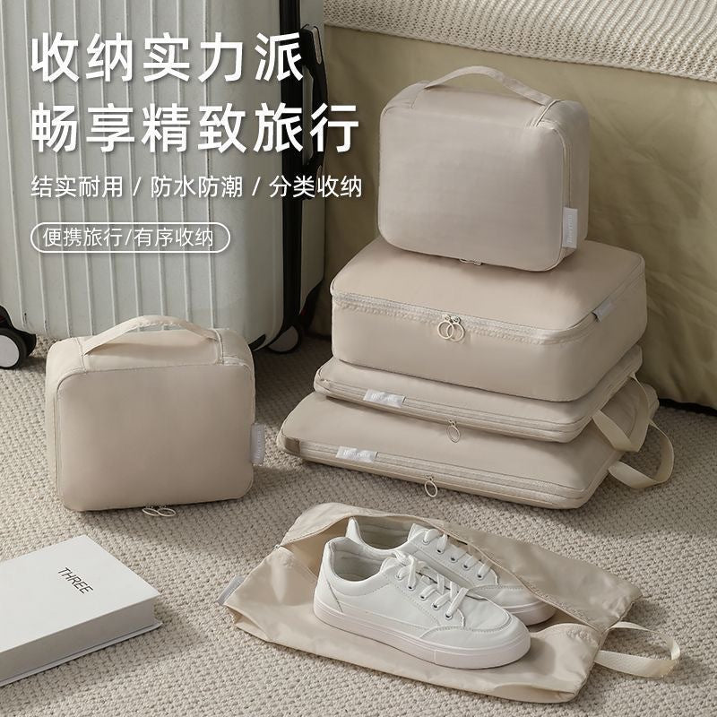 Travel Clothing Storage Bag Six-Piece Set Suitcase Packing Bags Clothing Travel Portable Underwear Compression Organizer Bag - image 4