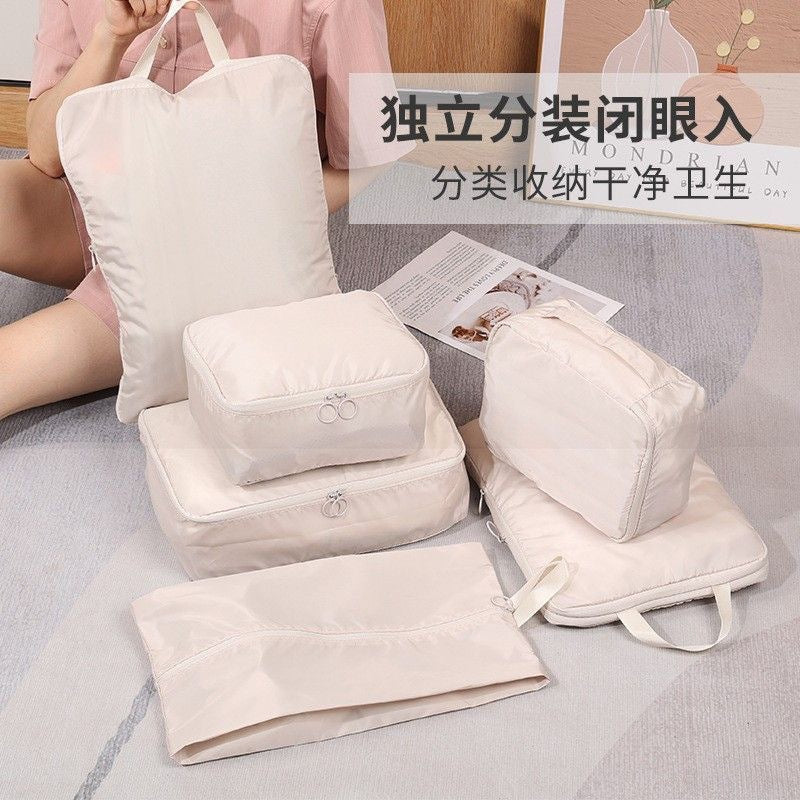 Travel clothing storage bag six-piece set, travel luggage compression bag, portable clothing and underwear organizing bag - image 3