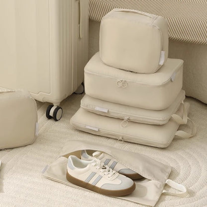 Travel clothing storage bag six-piece set, travel luggage compression bag, portable clothing and underwear organizing bag - image 4