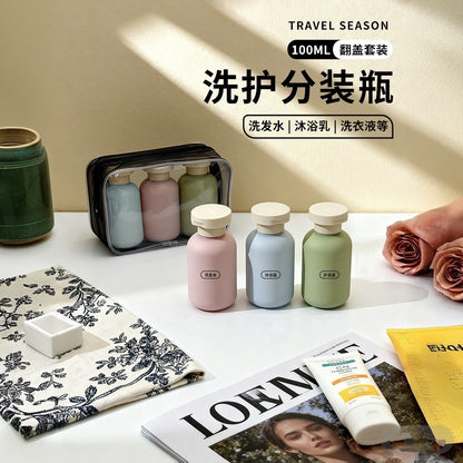 High-End Portable Travel Dispensing Bottles, Press-Type Shampoo, Shower Gel, Laundry Detergent, Toiletries Empty Bottle Storage Set - image 1