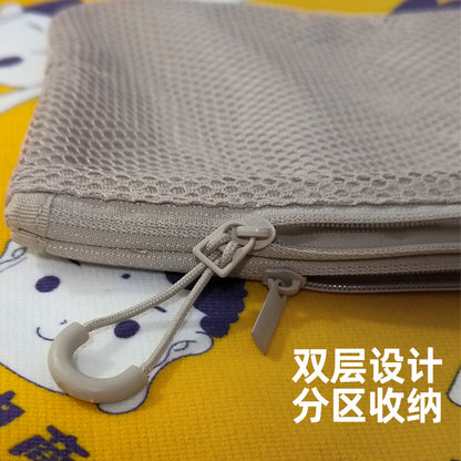 MUJl Double Zipper Headphone Digital Storage Bag Travel Portable Card Holder Mesh Passport Holder Coin Purse Document Pouch - image 3