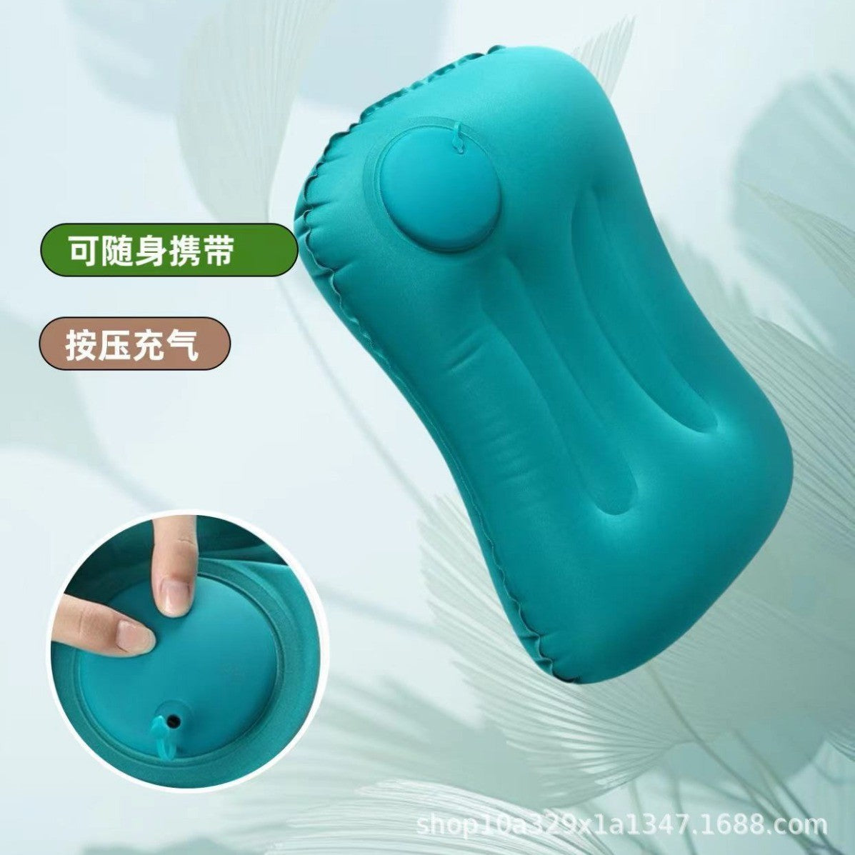 Automatic Press-Type Inflatable Pillow, Portable and Foldable Travel Pillow, Rectangular Inflatable Pillow, Press-Type Inflatable Portable Pillow - image 2