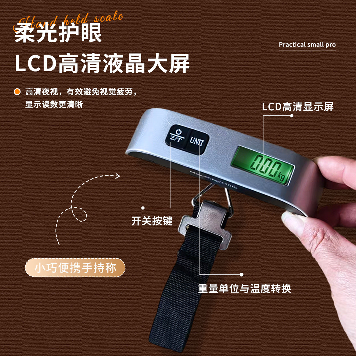 In-Stock New Portable Electronic Hand-Held Scale 50kg Luggage Scale Compact High-Precision Gram Hook Scale - image 4