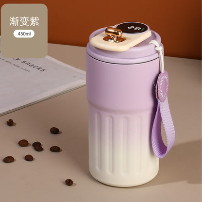 Minimalist coffee cup, stainless steel smart insulated cup, 316 high-value travel cup, double-layer water cup, insulated for brewing drinks - image 4