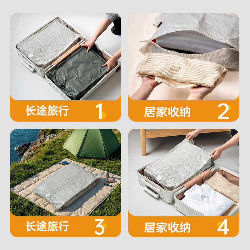 Travel Press-Free Vacuum Compression Bag, Hand-Rolled Vacuum Compression Bag, Moisture-Proof, Insect-Proof, Space-Saving, Thickened Clothing Storage Bag - image 3