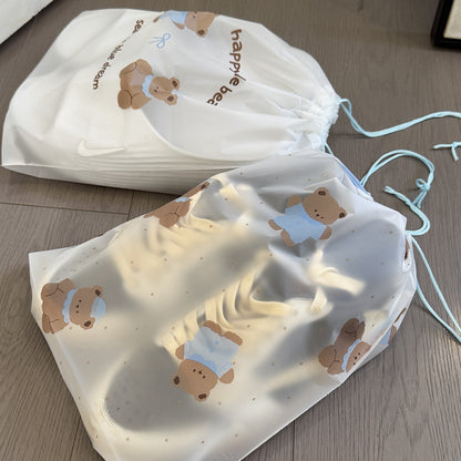 Cute Bear Print Shoe Storage Bag, Dustproof and Moisture-Proof Shoe Bag, Drawstring Travel Organizer Bag for Home and Dormitory Use - image 1
