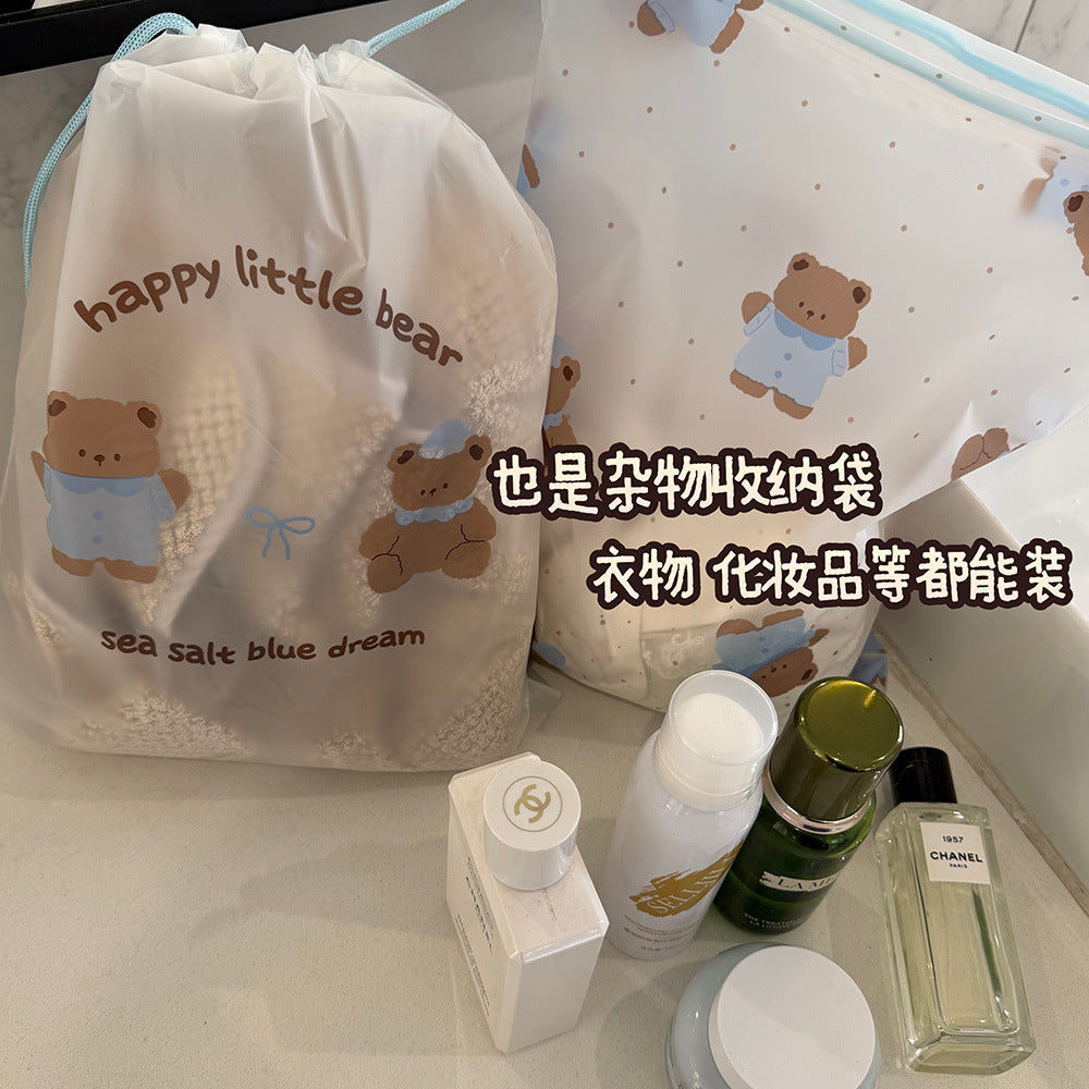 Cute Bear Print Shoe Storage Bag, Dustproof and Moisture-Proof Shoe Bag, Drawstring Travel Organizer Bag for Home and Dormitory Use - image 3