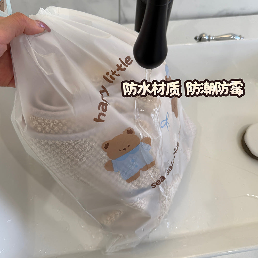 Cute Bear Print Shoe Storage Bag, Dustproof and Moisture-Proof Shoe Bag, Drawstring Travel Organizer Bag for Home and Dormitory Use - image 4