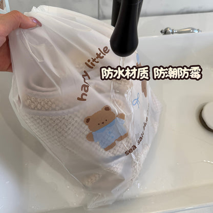 Cute Bear Print Shoe Storage Bag, Dustproof and Moisture-Proof Shoe Bag, Drawstring Travel Organizer Bag for Home and Dormitory Use - image 4
