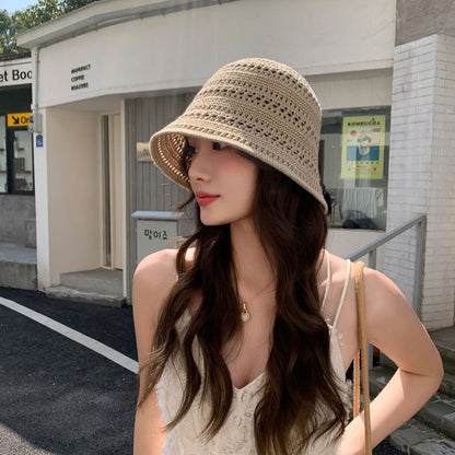 Korean-style new summer fisherman hat for women, fashionable and elegant, suitable for seaside travel, makes the face look smaller, sun-shading hat, suitable for natural looks, wholesale - image 2