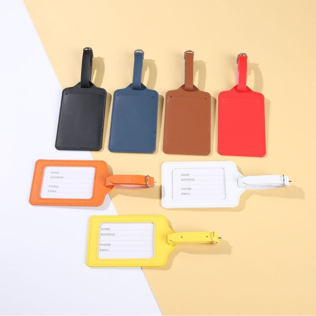 Cross-Border High-End Boarding Pass-Style Pu Leather Luggage Tag, Custom Suitcase Check-In Tag, Anti-Loss Travel Leather Tag - image 2