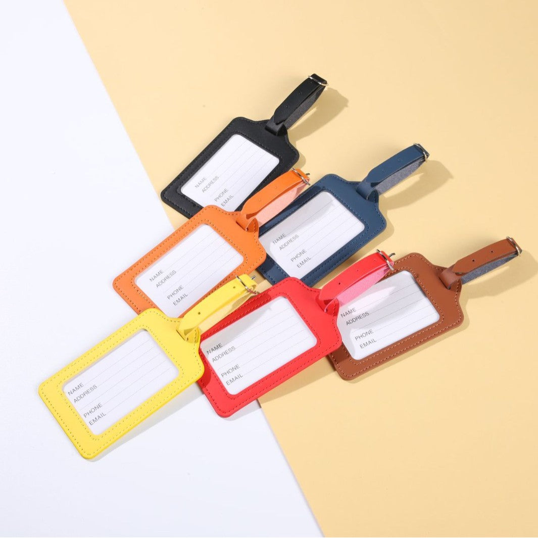 Cross-Border High-End Boarding Pass-Style Pu Leather Luggage Tag, Custom Suitcase Check-In Tag, Anti-Loss Travel Leather Tag - image 3