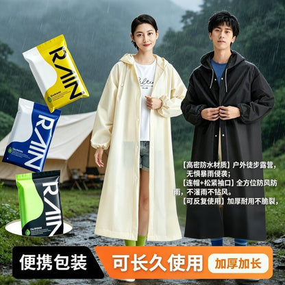 Upgraded Durable Full-Body Rain Poncho for Adults, Long Waterproof Raincoat for Outdoor Travel, Hiking, Camping, Windproof and Rainproof Clothing - image 1