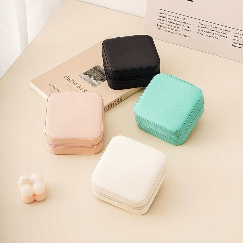 Cross-Border Mini Portable Jewelry Box, Minimalist Travel Pu Jewelry Box, Necklace and Earring Storage Box - image 3