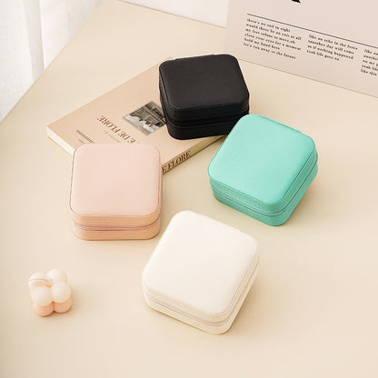 Cross-Border Mini Portable Jewelry Box, Minimalist Travel Pu Jewelry Box, Necklace and Earring Storage Box - image 3