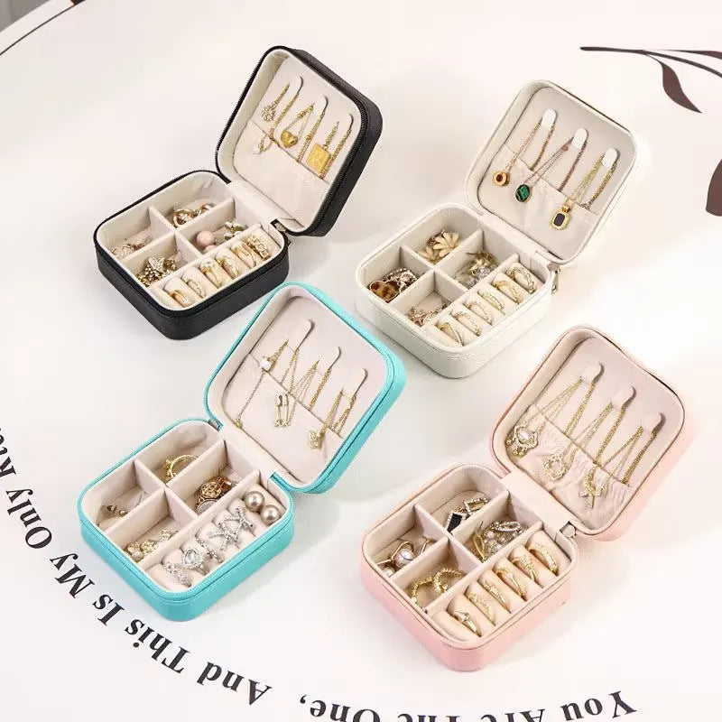 Simple Cross-Mirror Mini Jewelry Box, Travel Portable Jewelry Box, Earring, Necklace, Ring Storage Box, Jewelry Box - image 1