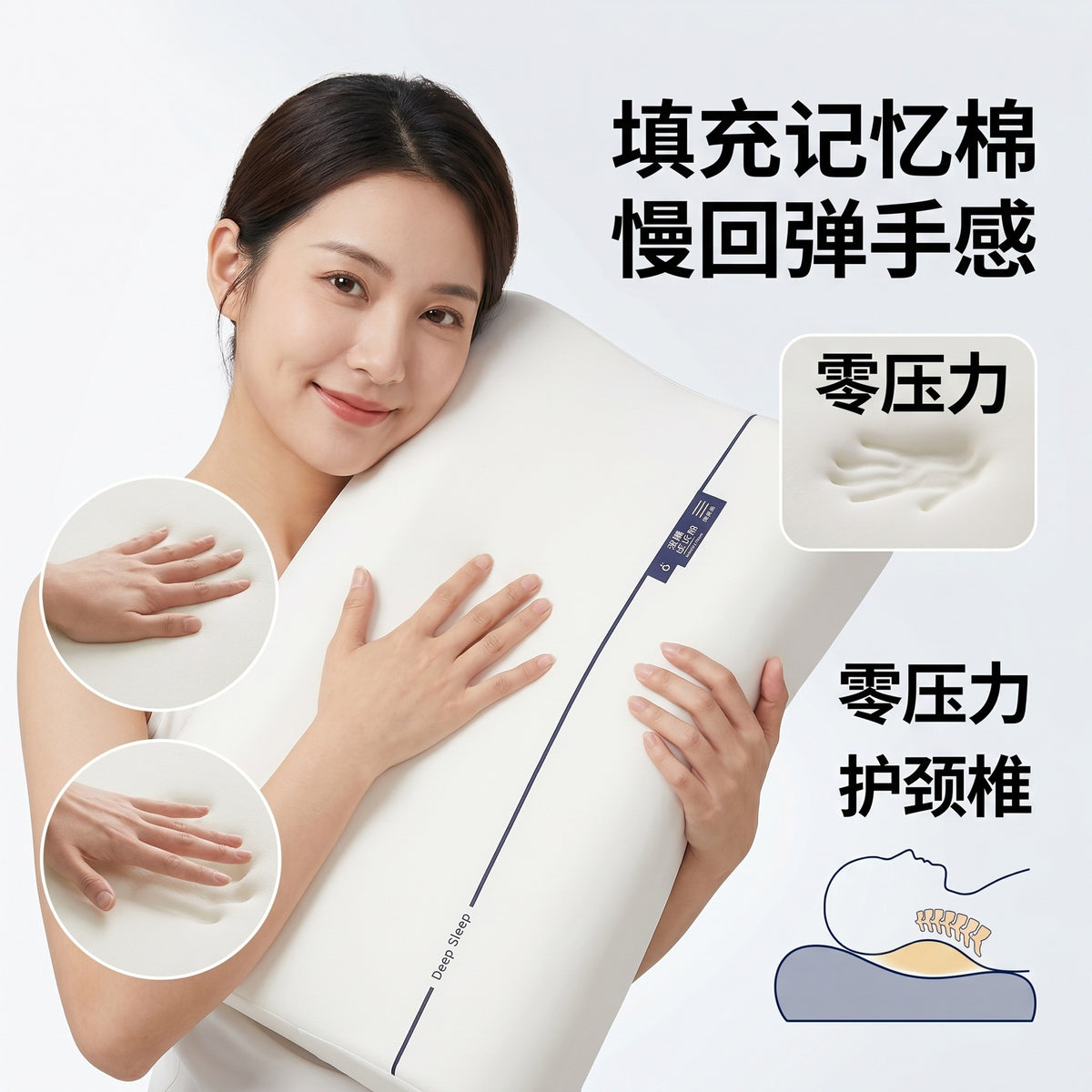 Source Factory Wholesale Memory Foam Neck Pillow for Sleep Aid, Slow Rebound Zero-Pressure Air Cushion Pillow, Cloud Neck Pillow Core - image 2