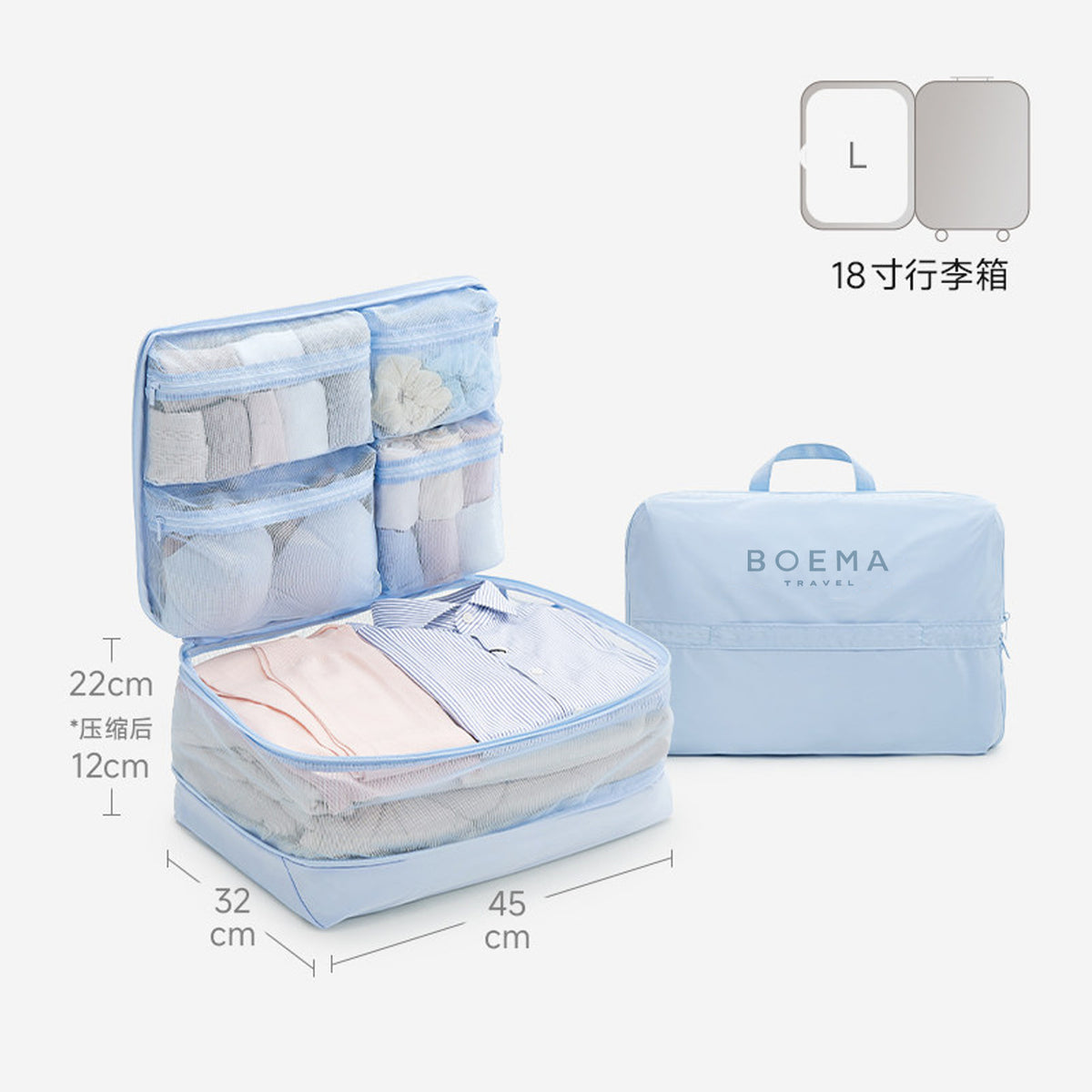 Storage Bag with Multiple Compartments for Clothing, Underwear, Socks, Five-In-One Structure, Portable Organizer Bag for Business Trips and Travel - image 1