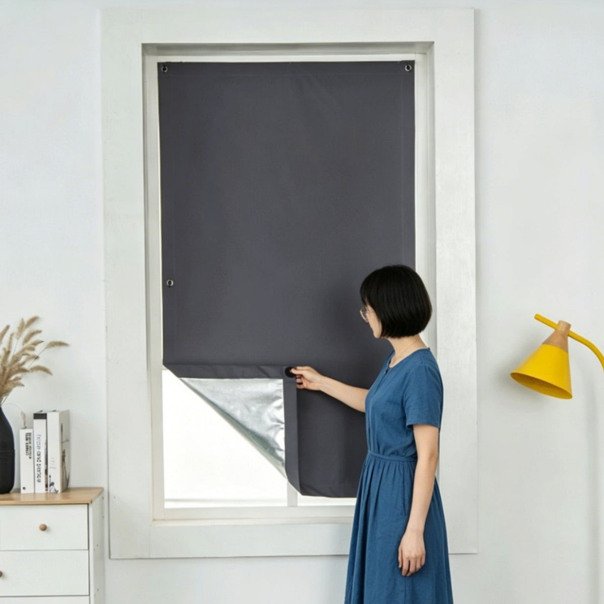 Amazon Blackout Curtains Portable Blackout Curtain Sun Protection and Heat Insulation Simple No-Drill Suction Cup Curtain Travel Curtain - image 1