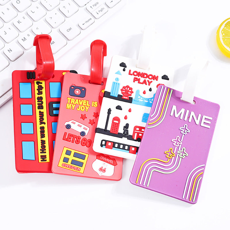 Cross-Border Pvc Luggage Tags in Stock, Anti-Lost Suitcase Tags, Travel Check-In Soft Rubber Boarding Tags, Custom-Made - image 2