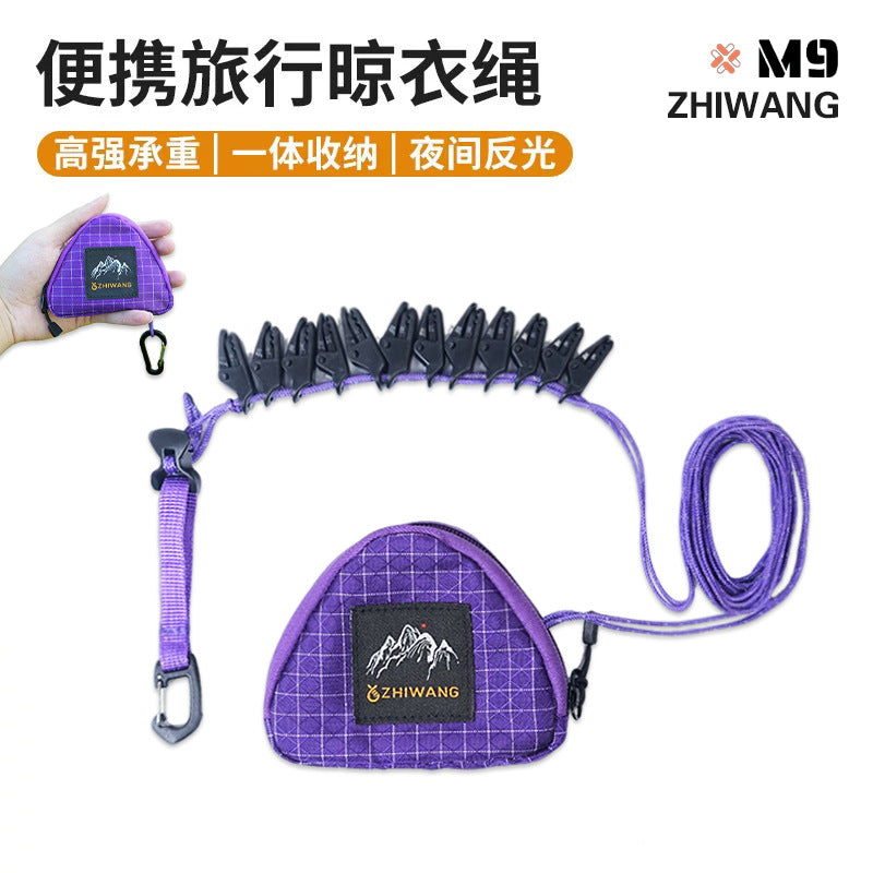 New travel essential: outdoor clothesline, windproof elastic, compact and portable clothesline - image 1