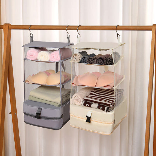 Travel storage bag, dormitory wardrobe hanging multi-functional storage tool, clothing, underwear, socks storage compression bag - image 1