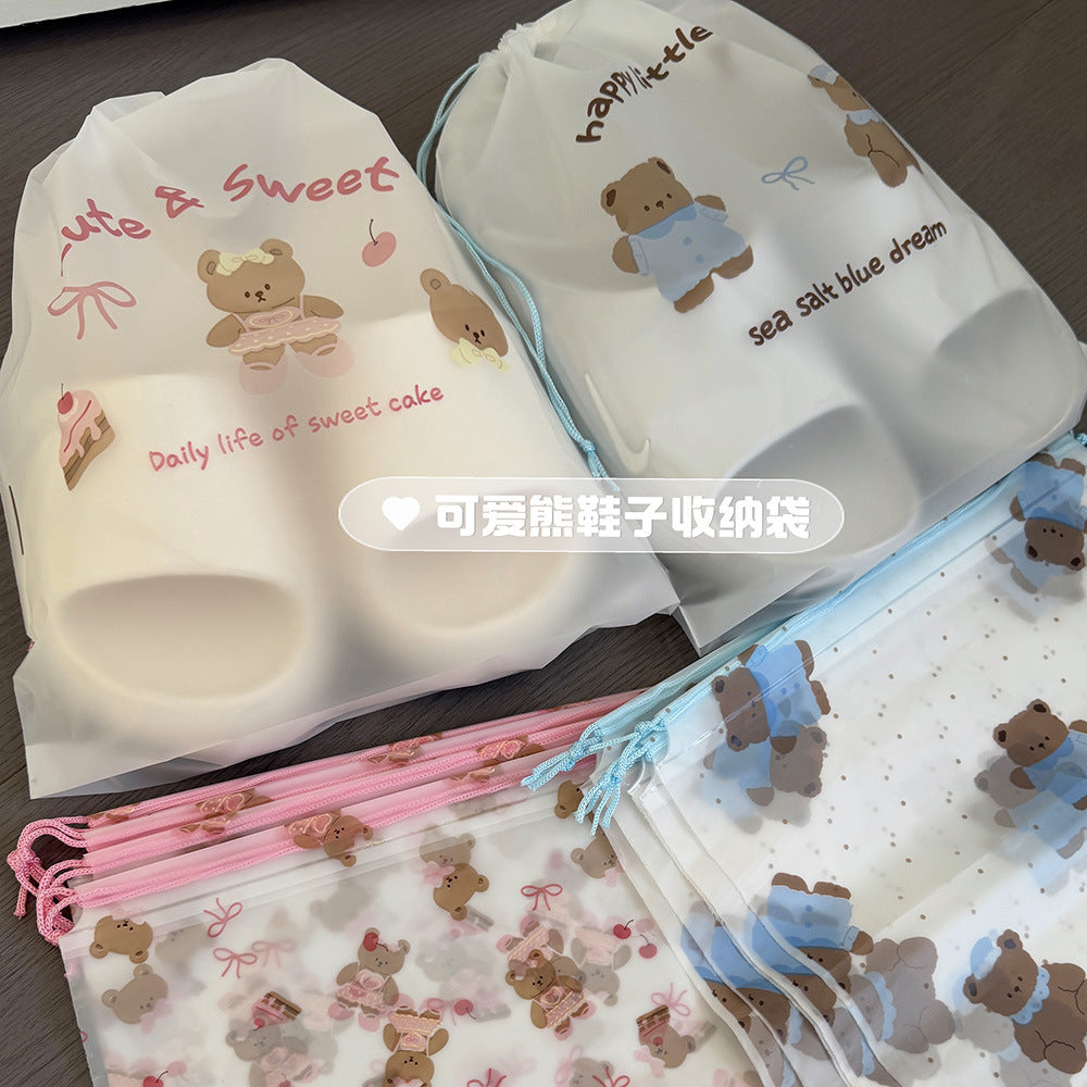 New Style Reusable Shoe Storage Bag, Cute Drawstring Moisture-Proof Dustproof Bag, Convenient Travel Packing Bag - image 2