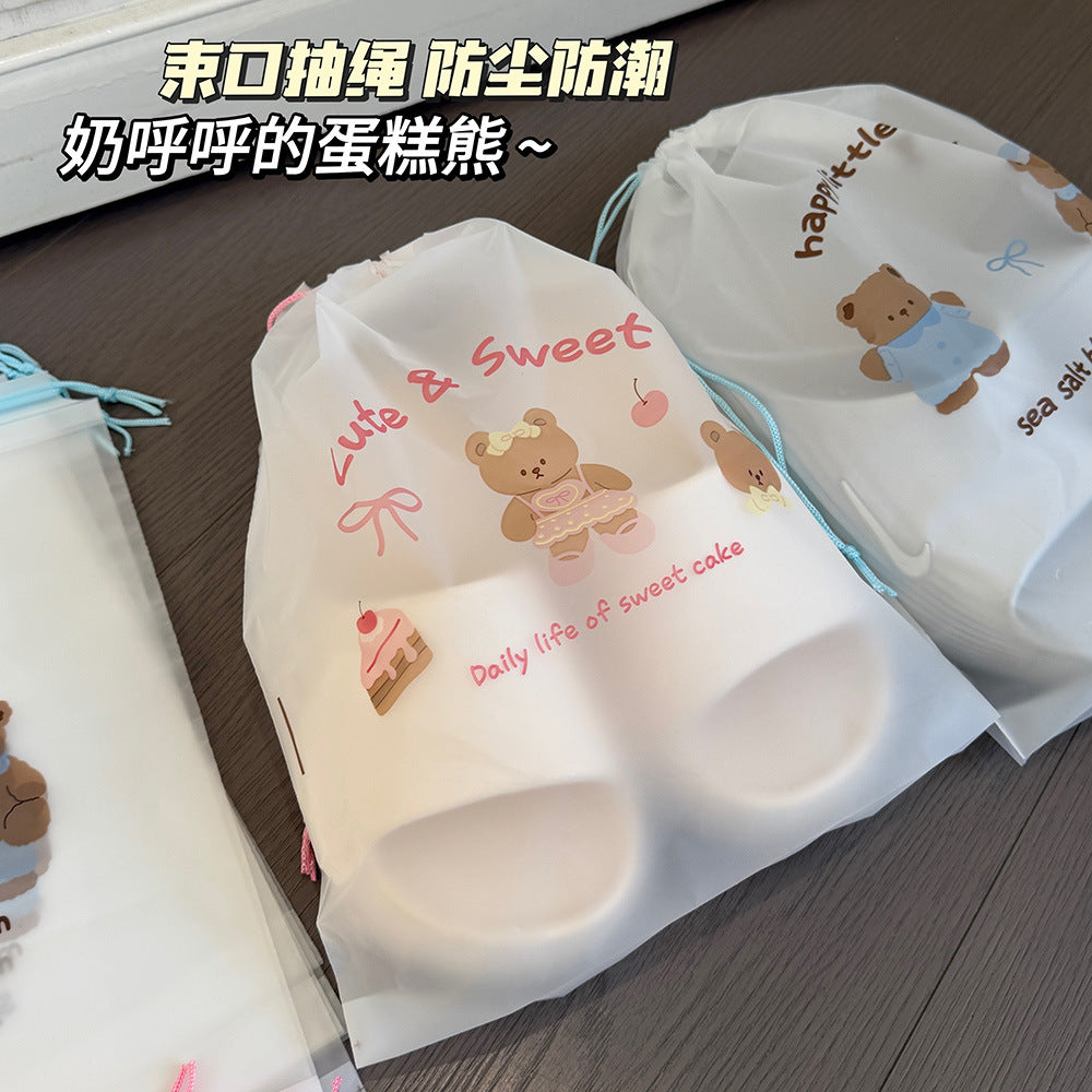 New Style Reusable Shoe Storage Bag, Cute Drawstring Moisture-Proof Dustproof Bag, Convenient Travel Packing Bag - image 3