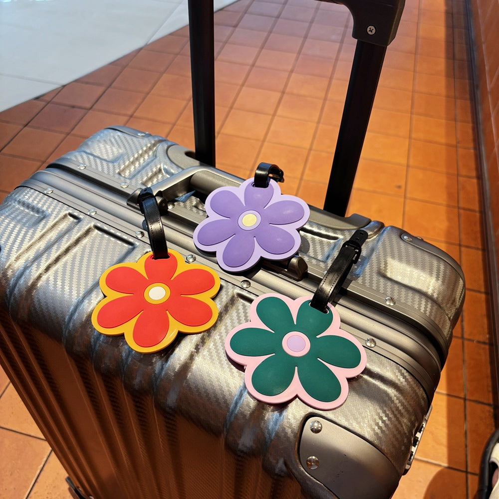 Floral Daisy Luggage Tag, Foreign Trade PVC Luggage Check-in Tag, Name Identification Tag, Anti-Loss Label for Checked Baggage - image 3