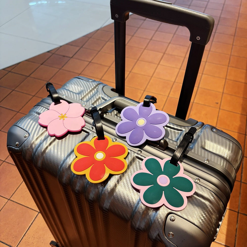 Floral Daisy Luggage Tag, Foreign Trade PVC Luggage Check-in Tag, Name Identification Tag, Anti-Loss Label for Checked Baggage - image 4