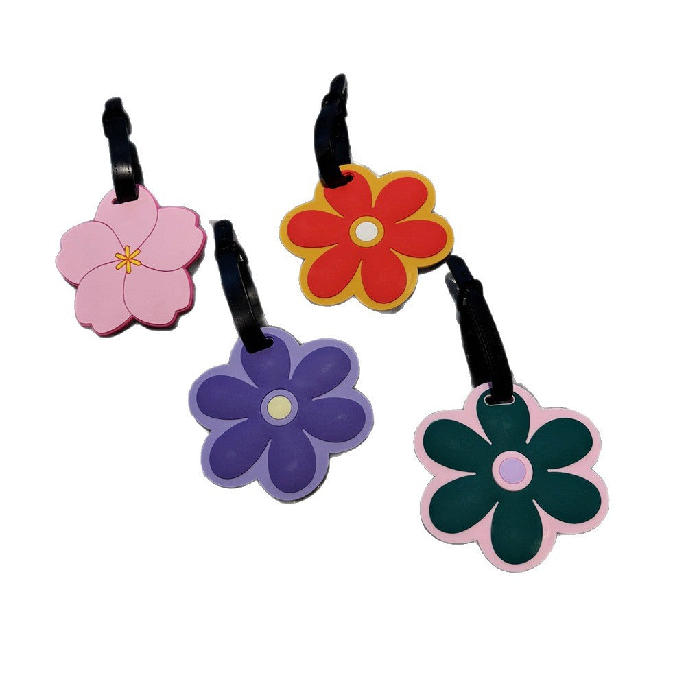Floral Daisy Luggage Tag, Foreign Trade PVC Luggage Check-in Tag, Name Identification Tag, Anti-Loss Label for Checked Baggage - image 5