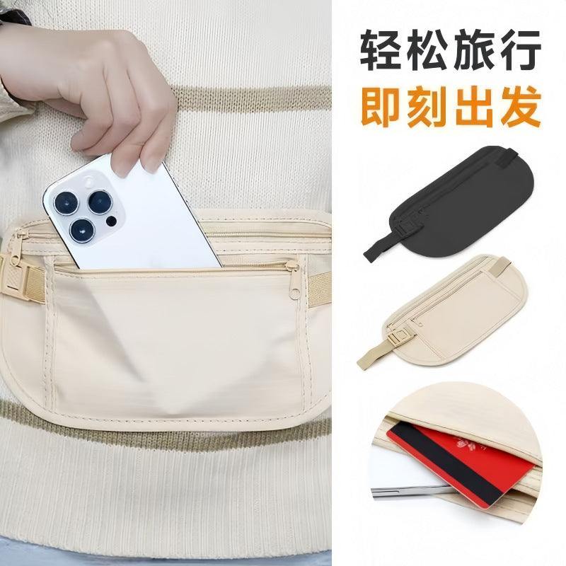 Anti-Theft Pouch, Close-Fitting Waist Bag for Travel Abroad, Sports, Running, Invisible Thin Passport Pouch for Men and Women, Anti-Theft Wallet for Men and Wom - image 1