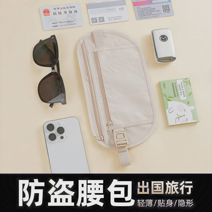 Anti-Theft Pouch, Close-Fitting Waist Bag for Travel Abroad, Sports, Running, Invisible Thin Passport Pouch for Men and Women, Anti-Theft Wallet for Men and Wom - image 2