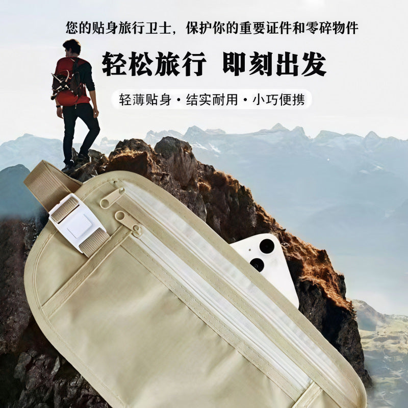 Anti-Theft Pouch, Close-Fitting Waist Bag for Travel Abroad, Sports, Running, Invisible Thin Passport Pouch for Men and Women, Anti-Theft Wallet for Men and Wom - image 4