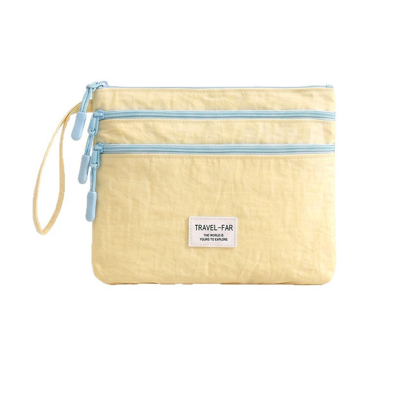 Best-Selling Color-Blocked Taslan Document Storage Bag, Portable Travel Passport Holder, Boarding Pass Protector, Multi-Functional - image 5