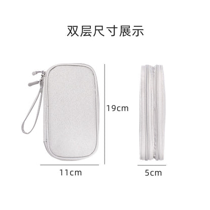 Cross-border travel double-layer data cable charger storage bag, multifunctional digital bag, travel passport bag - image 3