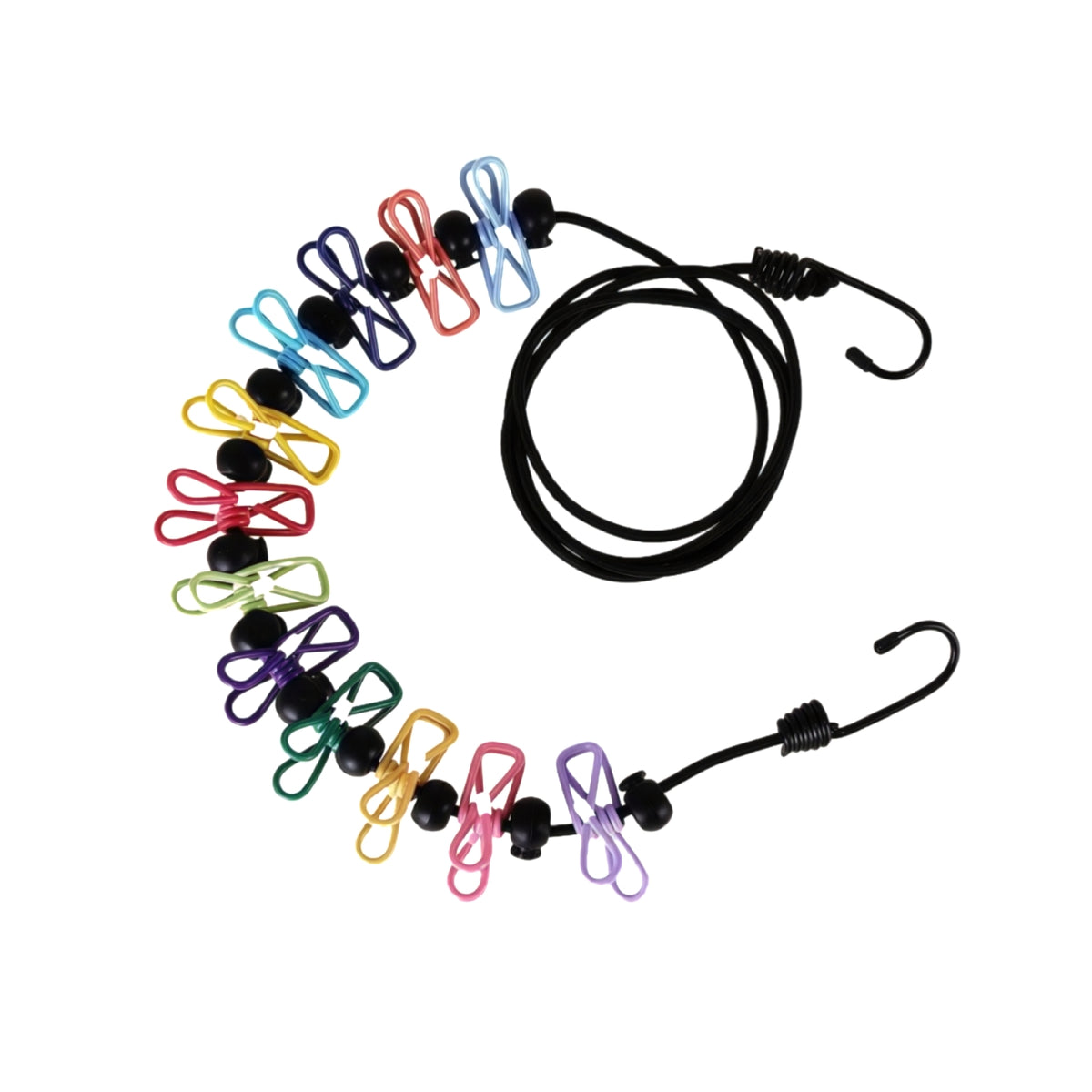 Rainbow Clothesline with Clips, Thickened for Indoor and Outdoor Use, Windproof, Elastic, Portable Clothes Drying Rope for Hotel and Travel - image 5