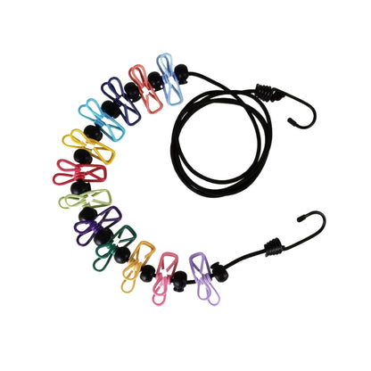 Rainbow Clothesline with Clips, Thickened for Indoor and Outdoor Use, Windproof, Elastic, Portable Clothes Drying Rope for Hotel and Travel - image 5