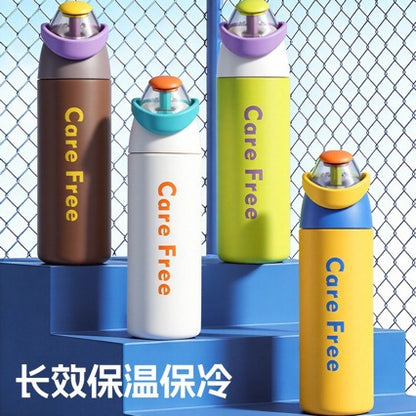 Cross-Border New Pattern Fruit Cup, Straw Cup, Sports Water Cup with Handle, Large Capacity Thermos Cup, Travel Outdoor - image 1
