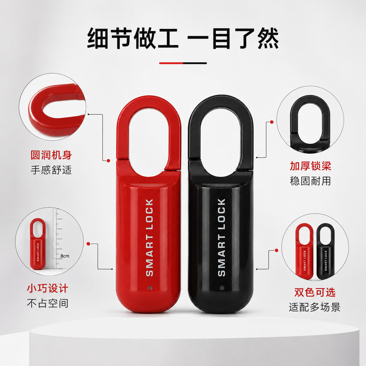 Smart Fingerprint Padlock, Travel Electronic Lock, Quick Unlock, Portable Luggage Lock, Cross-Border Luggage Smart Lock - image 3
