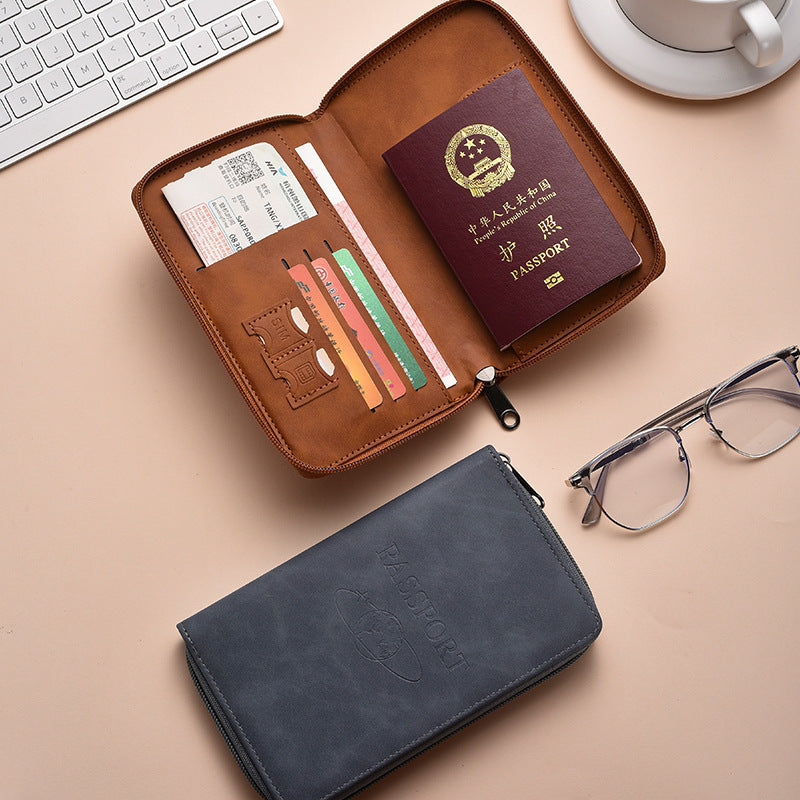 Cross-Border 2026 New Model Zipper Passport Holder, Stylish Long Travel Passport Bag, Fashionable Portable Document Pouch - image 1